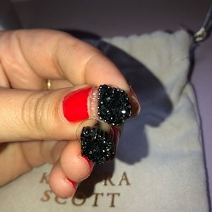 Kendra Scott Black Drusy Studs